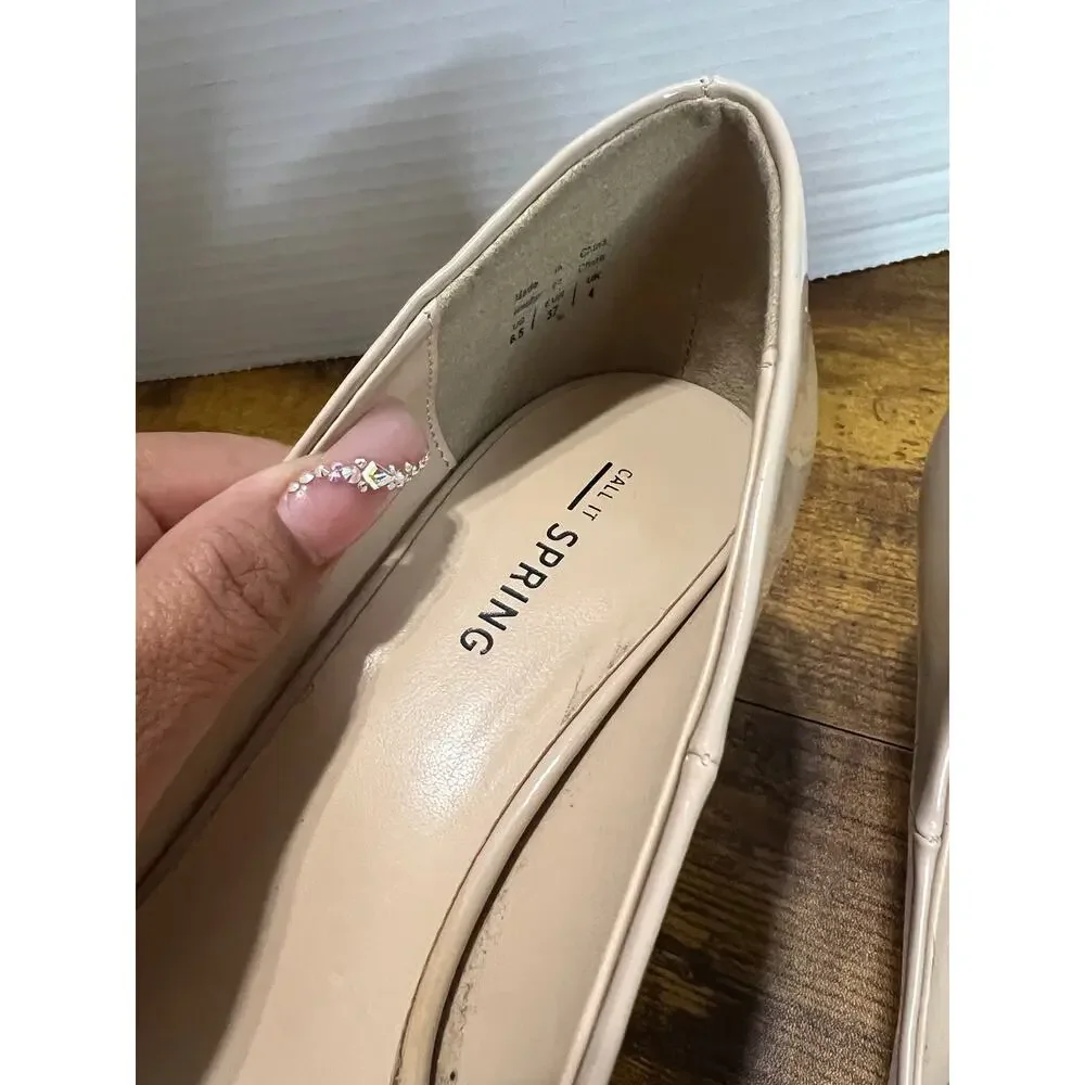 Call it Spring women sz 6.5 nude pump heel 1015 - Picture 4 of 9